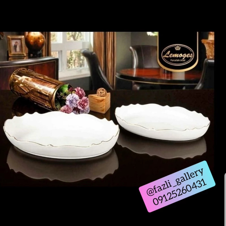 تابه بیضی چینی لب طلا