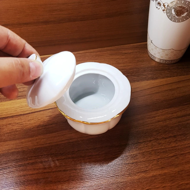 قندان نیلوفری لب طلا