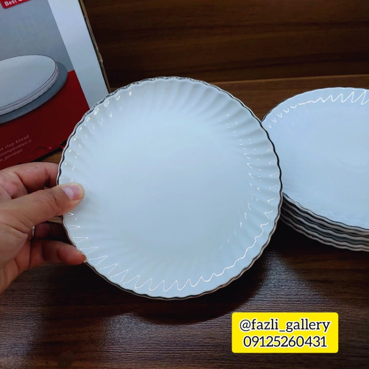 پیشدستی چینی لب طلا