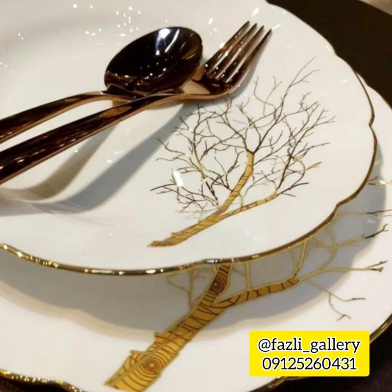 سرویس آرکوپال نیلوفری لب طلا