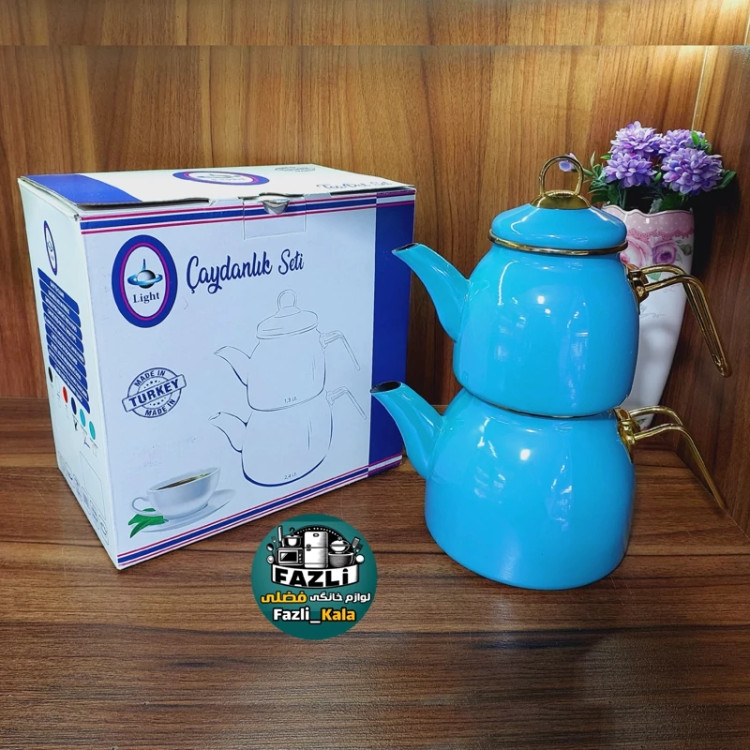 کتری قوری رنگی لعابی