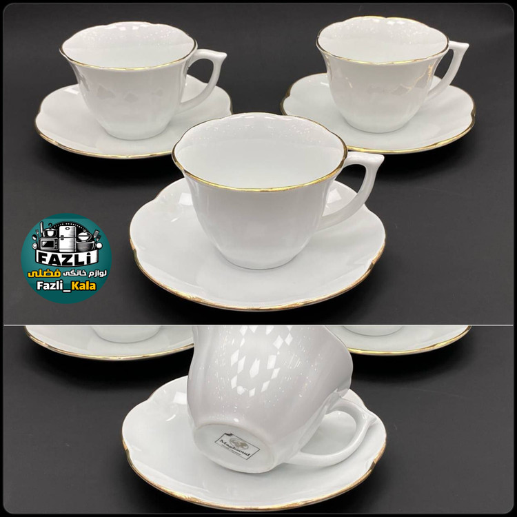 فنجان و نعلبکی چینی نیلوفری