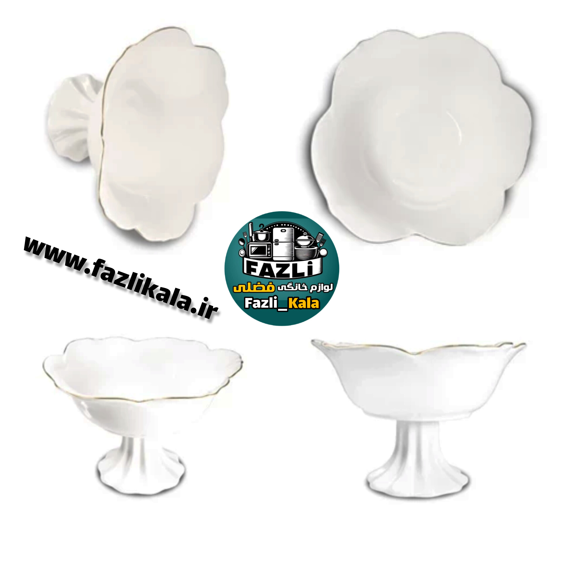 پیاله چینی لب طلا