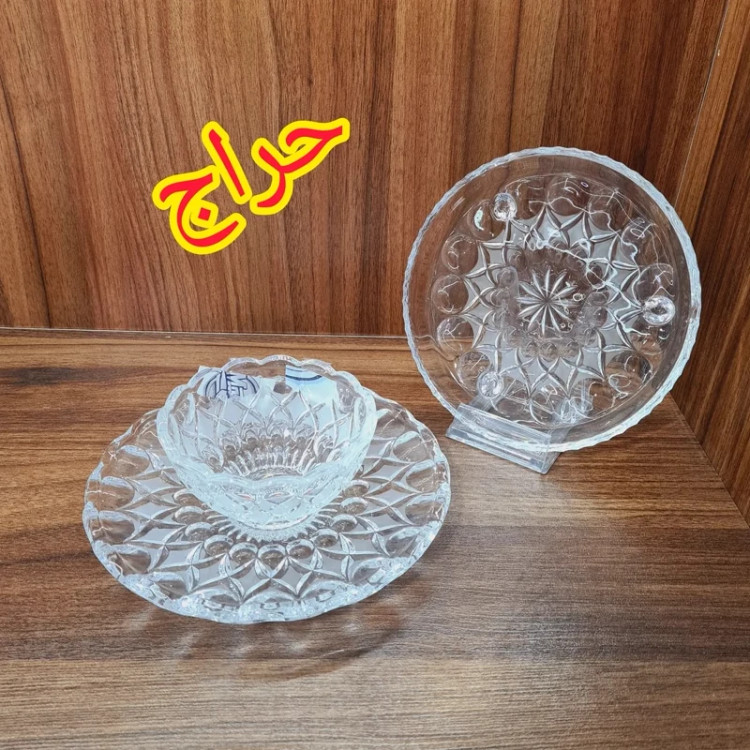 پیاله و پیش دستی کریستال