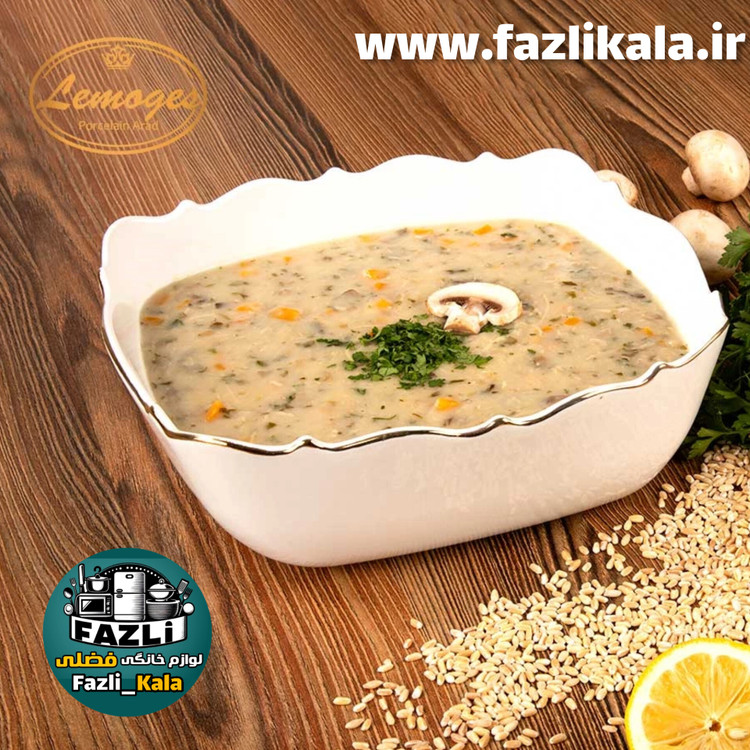 کاسه مربع چینی لب طلا