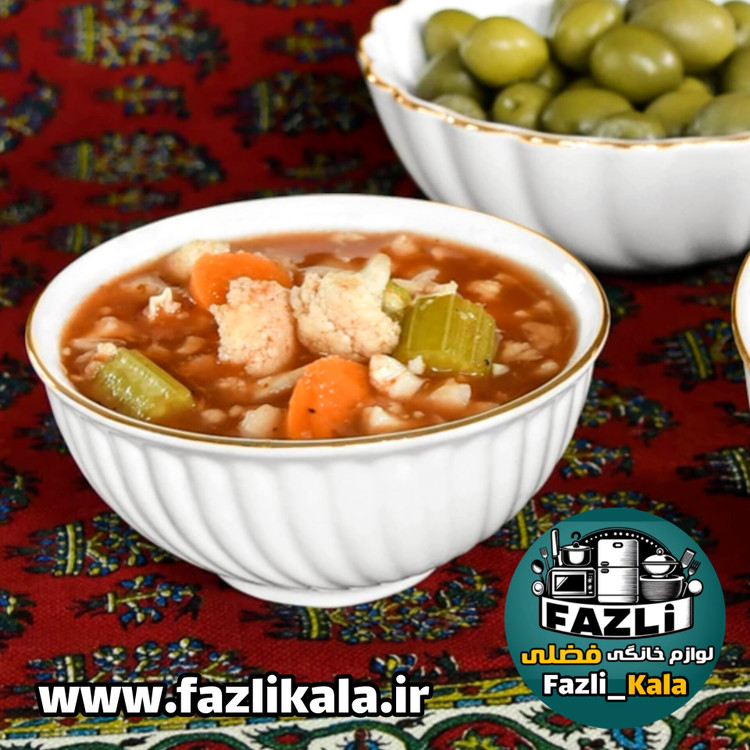 پیاله ترشی خوری چینی لب طلا