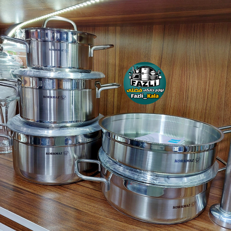 سرویس قابلمه استیل کرکماز ۹ پارچه