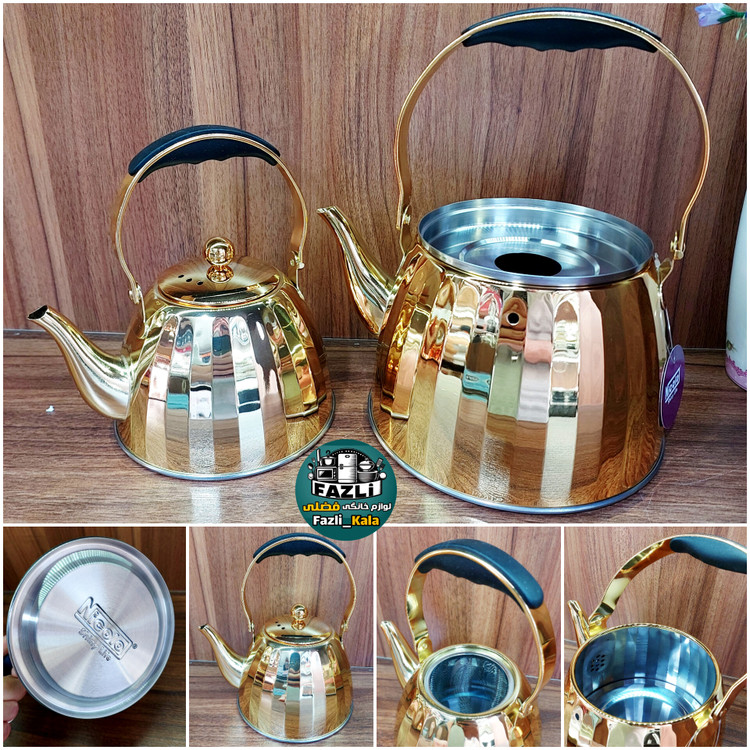کتری قوری طلایی نیکولو دسته بالا